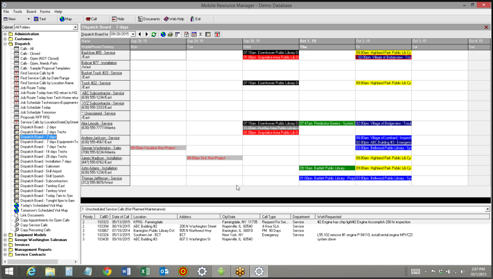 screenshot of Mobile Resource Manager